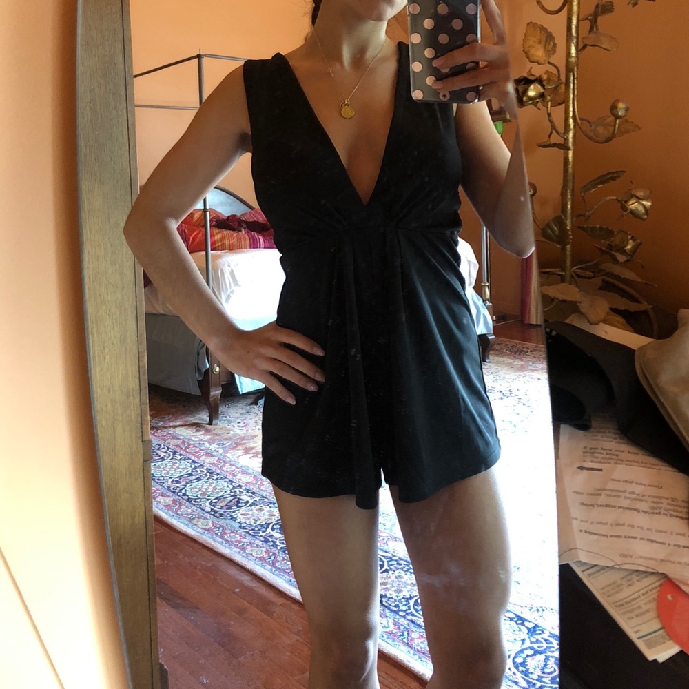 Black Low Cut Empire Waist NORDSTROM ROMPER , XS
